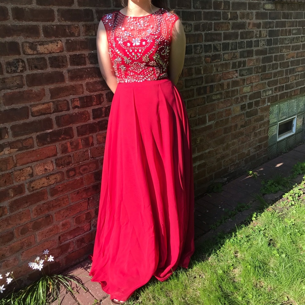 Red formal dress